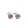 Round Pink Gemstone Cufflinks