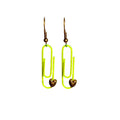 Lime Green Personalised Paperclip Earrings | by lovedbynlanla