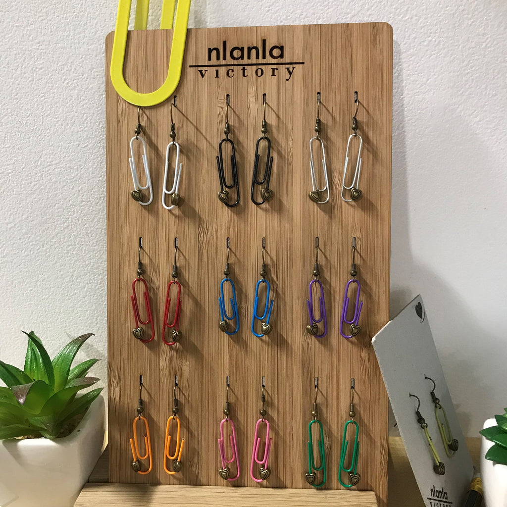 Lime Green Personalised Paperclip Earrings | by lovedbynlanla